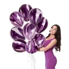 Treasures Gifted Purple Marble Balloons - 12 Inch Latex Balloons - 36 Pack