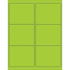 Tape Logic Rectangle Laser Labels 4" x 3 1/3" Fluorescent Green 600/Case (LL180GN)