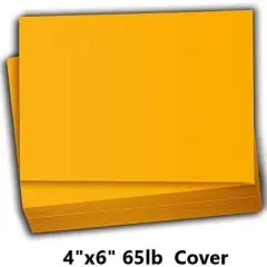 Hamilco Colored Scrapbook Cardstock Paper 4x6 Card Stock Paper 65 lb Cover 100 Pack (Sun Gold)