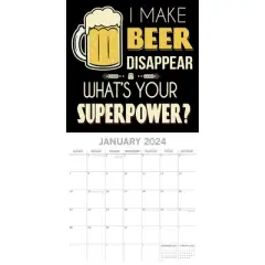 The Gifted Stationery 2024 Square Wall Calendar, Beer Signs, 16-Month Funny Corner Theme with 180 Reminder Stickers (12 x 12 In)