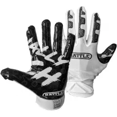 Battle Sports Finally Rich Youth Football Receiver Gloves - White/Black