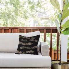 Deny Designs Emanuela Carratoni Vintage Snake Square Outdoor Throw Pillow Black/Gold