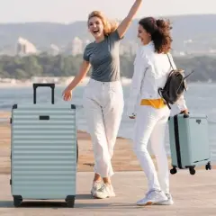 JANSNO 5-Piece Luggage Sets with Spinner Wheels, TSA Lock, USB Port, Cup Holder, Duffel & Toiletry Bags