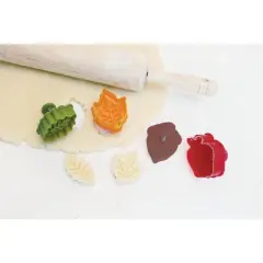 Talisman Designs Plunger Style Pie Crust Cutters, Fall Design, 4-Piece Set
