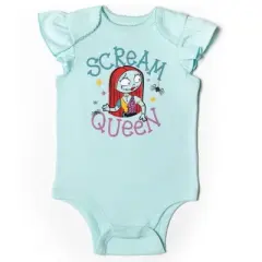 Disney Nightmare Before Christmas Zero Sally Jack Skellington Baby Girls Bodysuit Pants and Headband 3 Piece Outfit Set Newborn to Infant 