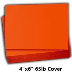 Hamilco Colored Scrapbook Cardstock Paper 4x6 Card Stock Paper 65 lb Cover 100 Pack (Fire Orange)