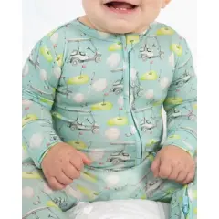 Lev Baby Boys' Viscose Bamboo Zipper Footie Pajamas &ndash; Green Golf Print One-Piece Baby Boy Clothes (NB&ndash;6/9M)