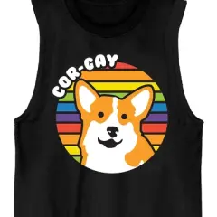 Cor-Gay Dog Crew Neck Sleeveless Men's Black Tank Top