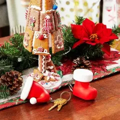 Zodaca 6 Pack Squishy Keychains, Christmas Gifts & Stocking Stuffers with Santa Boot and Hat