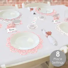 Big Dot of Happiness Pink Rose Gold Birthday - Happy Birthday Party Paper Charger and Table Decorations - Chargerific Kit - Place Setting for 8