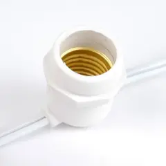 Novelty Lights Edison Outdoor String Lights with 25 In-Line Sockets White Wire 37.5 Feet