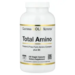 California Gold Nutrition Total Amino with Vitamin B-6, and 20 Amino Acid Blend, 240 Veggie Capsules