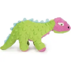 goDog Dinos Spike Squeaky Plush Dog Toy, Chew Guard Technology - Green, Small