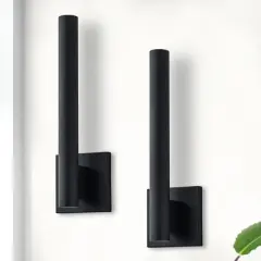 C Cattleya 1-Light Matte Black Dimmable LED Outdoor Wall Light with Frosted Glass Diffuser(2-Pack)