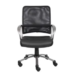 Mesh Back with Pewter Finish Task Chair Black - Boss Office Products