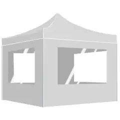 vidaXL Professional Folding Party Tent with Walls Aluminum 9.8'x9.8' White