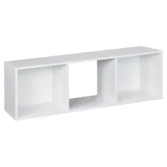 Closetmaid Wooden Decorative Stackable Horizontal Vertical 3 Cube Shelving Unit Storage Organizer Cubeical for Living Room, Bedroom, or Office, White