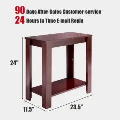 Costway Chair Side Table Coffee Sofa Wooden End Shelf Living Room Furniture Espresso