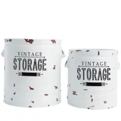 The Lakeside Collection Set of 2 Vintage Storage Canisters
