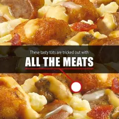 Devour Frozen All Day Breakfast Double Sausage and Bacon Loaded Tots - 9oz