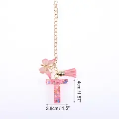 Unique Bargains Heart Sequin Letter T Butterfly Tassel Water Cup Pendant Pink 1 Pc