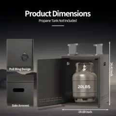 ZAFRO 20 Inch Fire Pit Square Gas Fire Table with Lava Rocks & Protective Cover for Parties/Backyard/Garden