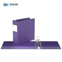 Davis Group 6pk 3" Premium Economy Round Ring Binders Purple: Hard Cover, 625 Sheet Capacity, 2 Pockets, D Rings