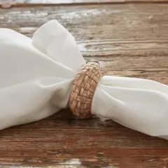 Split P Rattan Woven Napkin Ring Set of 4