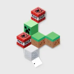 Minecraft MOB and Blocks LED RGB Panel Set of 6 Novelty Wall Lights