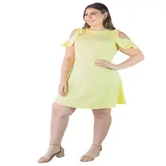 Plus Size Cold Shoulder Extending To Below The Knee Dress