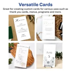 Avery Printable Rectangle Cards, 6" x 11", Matte White Cardstock, Print-to-the-Edge, Laser/Inkjet Cards, 50 Total