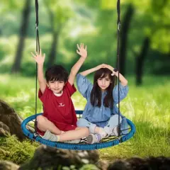 VEVOR Spider Web Saucer Swing, 40 Inch Round Swings for Kids Outdoor, 750lbs Weight Capacity Saucer Tree Swing, Stable Woven Rope Swing Seat