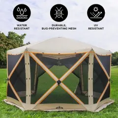 Hike Crew Outdoor Screened Instant Pop Up Gazebo Tent for Camping