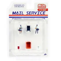 "Mail Service" 6 piece Diecast Set (2 Figurines & 4 Accessories) Ltd Ed to 4800 pcs for 1/64 Scale Models by American Diorama