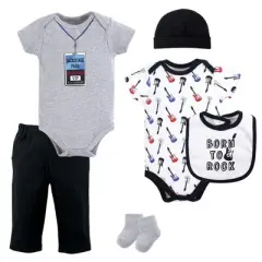 Little Treasure Baby Boy Layette 6-Piece Set, Born To Rock
