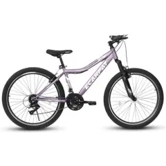 DSVIMOY 26 Inch Mountain Bike, 21-Speed, Front Suspension, Mountain Bike for Teenagers Girls Women, Purple, 69"*27"*39"