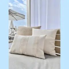 Beach Club Beige Stripe Indoor Outdoor Pillow