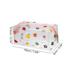 Unique Bargains Portable PVC Clear Makeup Bag Flower Assorted Color 1 Pc