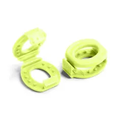 The Original Stretchlace Shoelace Knot Clips &ndash; Neon Green Shoe Lace Bow Holder Accessory (3 Pair)