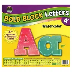 Teacher Created Resources&reg; Watercolor Bold Block 4" Letters Combo Pack