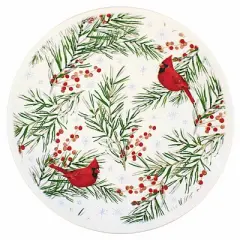 Ganz 7.75 In Cardinal Snack Plates Christmas Seasonal Tabletop , Dessert Salad Appetizer (4PC)