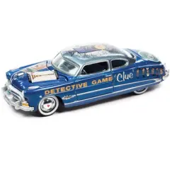 1951 Hudson Hornet Blue Met. "Vintage Clue Mrs. Peacock" w/Collector's Token 1/64 Diecast Model Car by Johnny Lightning