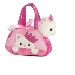 Aurora Fancy Pals 7" Peek-A-Boo Princess Kitty Pet Carrier Pink Stuffed Animal