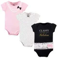 Little Treasure Baby Girl Cotton Bodysuits 3pk, Classy