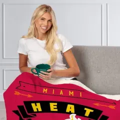NBA Miami Heat Hardwood Classics Silk Touch Faux Shearling Throw Blanket