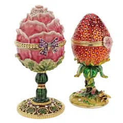 Design Toscano Gardens Treasures Romanov Style Enameled Eggs: Set of Two