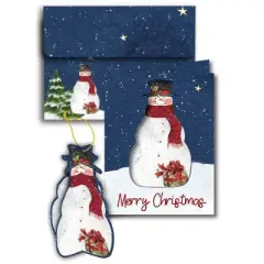 8ct Lang Sam Snowman Boxed Holiday Greeting Cards