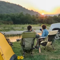 Racxily Portable Camping Rocking Chair 198LBS Weight Capacity Included Carry Bag High Back Rocker Chair For Patio Fishing Beach Lawn Travel