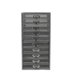 Mind Reader Mesh 10 Drawer Cabinet, Silver