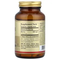 Solgar Glycine, 500 mg, 100 Vegetable Capsules